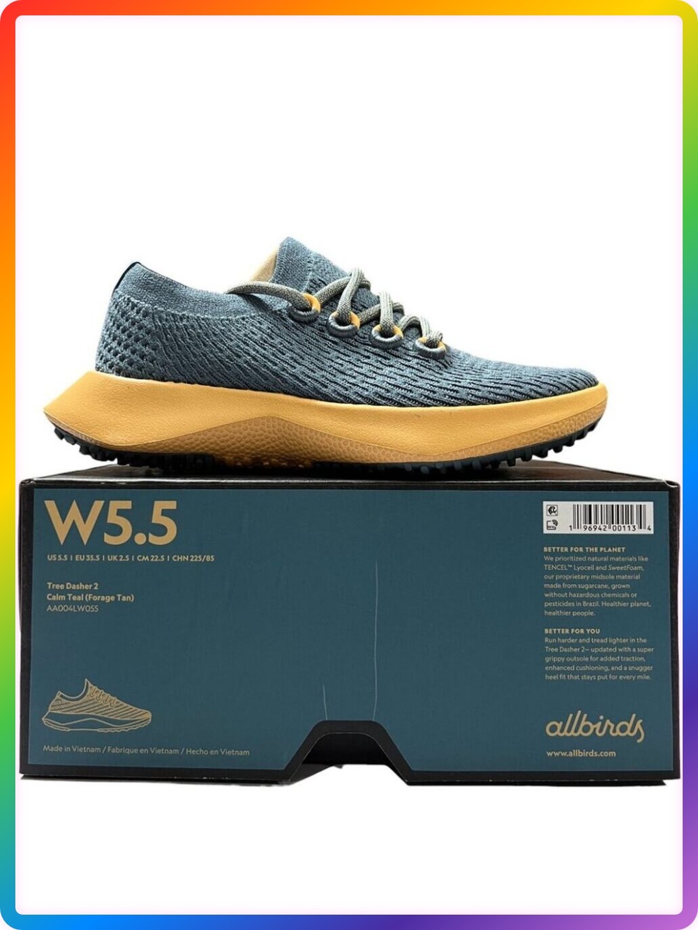 Allbirds Tree Dasher 2 Sneakers WOMENS 5.5 Calm Teal Knit Running Shoe